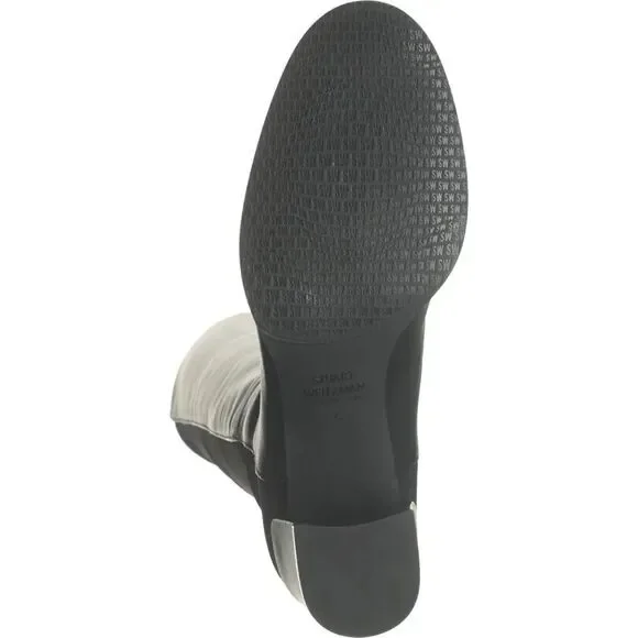 Stuart Weitzman 5050 Over the Knee Boots- Black Leather City Block Heel Size 4 - Picture 5 of 8